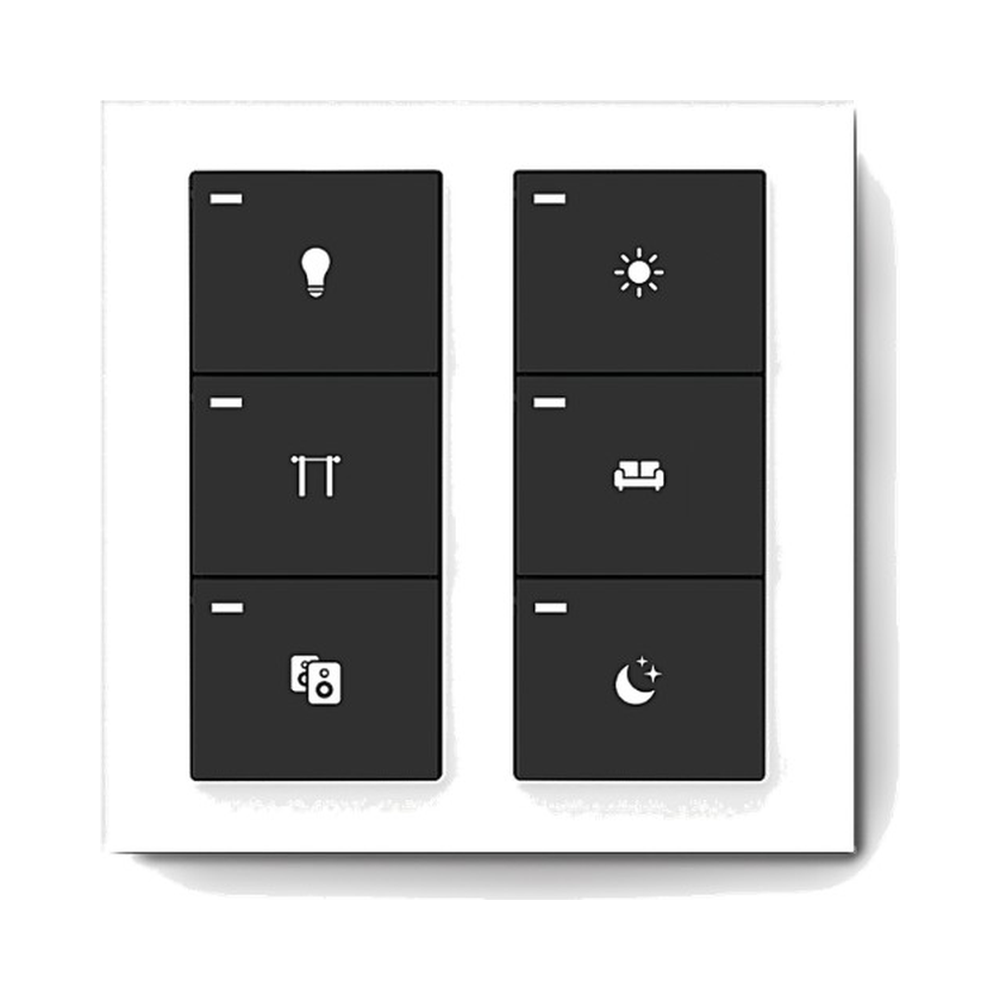 HAOJAI E-Series 6-Key Smart Panel — Battery Version (White)